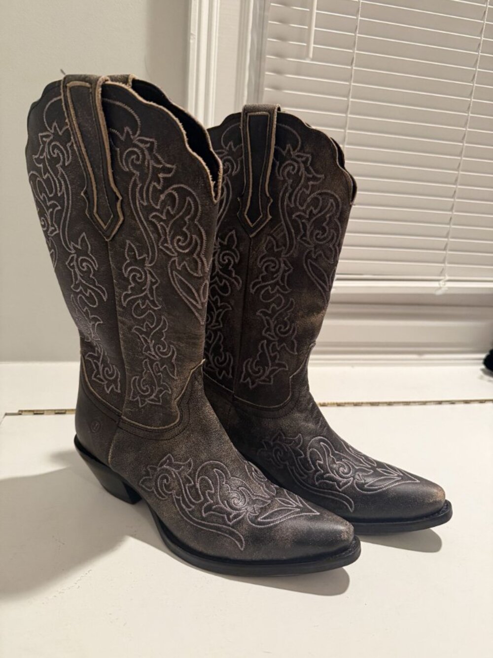 Dingo Flirty N Fun Western Boot Grey Leather Size Womens 7 [jb] - Picture 10 of 16